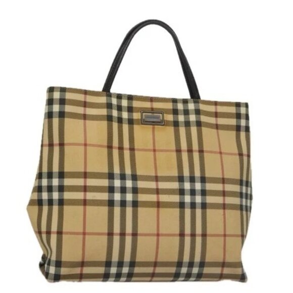 BURBERRY Nova Check Tote Bag PVC Beige Auth 104293 - Picture 2 of 16